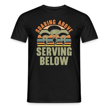 Fallschirmjäger Fallschirmspringen Fallschirmsprin - Männer T-Shirt - Schwarz - Vorne - AI Model Male 178 light (178cm)