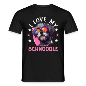 Snoodle chien race animal de compagnie j’aime mon schnoodle - T-shirt homme - noir - Devant - AI Model Male 178 light (178cm)