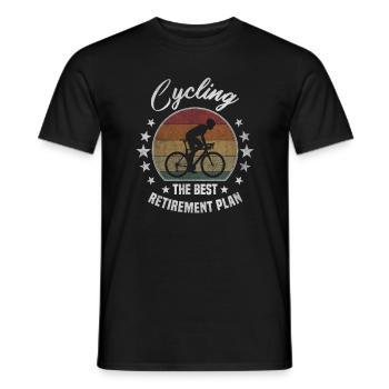 Best Retirement Plan Cycling Cycling Pension - Men's T-Shirt - black - Front - AI Model Male 178 light (178cm)