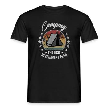 Best Retirement Plan Camping Rente - Männer T-Shirt - Schwarz - Vorne - AI Model Male 178 light (178cm)