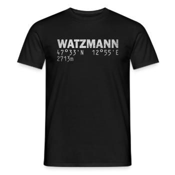 Watzmann Coordinates Altitude GPS - Men's T-Shirt - black - Front - AI Model Male 178 light (178cm)