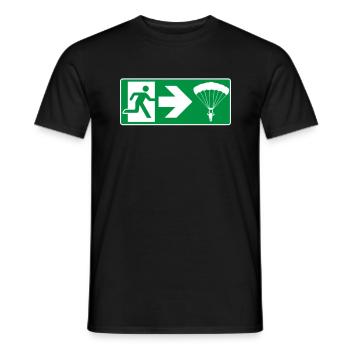 Notausgang Fallschirm Gleitschirm - Männer T-Shirt - Schwarz - Vorne - AI Model Male 178 light (178cm)