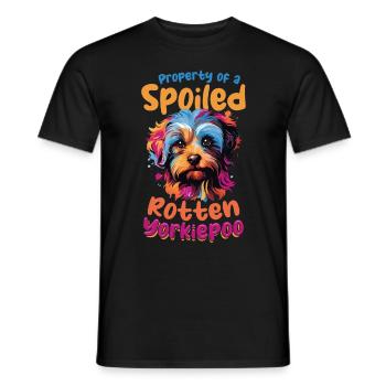 Yorkiepoo Dog Breed Pet Property of a spoiled - Men's T-Shirt - black - Front - AI Model Male 178 light (178cm)