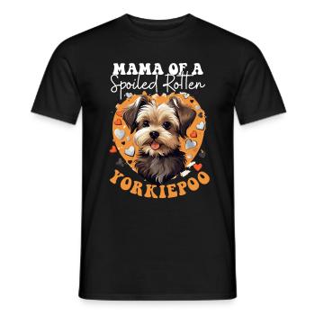 Maman de chien de compagnie d’un Yorkiepoo pourri gâté - T-shirt homme - noir - Devant - AI Model Male 178 light (178cm)