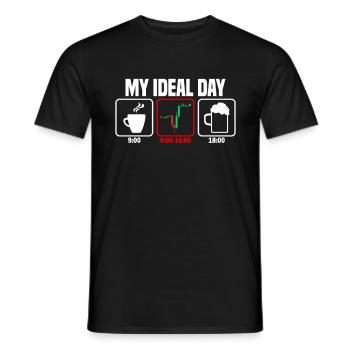 My Perfect Day Trading Trader - Men's T-Shirt - black - Front - AI Model Male 178 light (178cm)