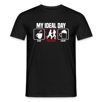 Ma journée parfaite pour les pompiers - T-shirt homme - noir - Devant - AI Model Male 178 light (178cm)