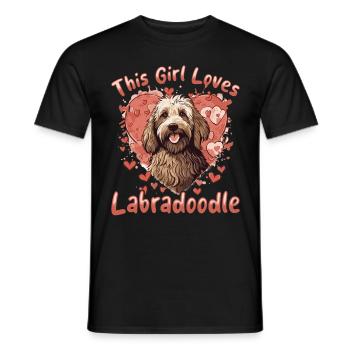 Dog Breed Pet This Girl loves Labradoodles - Men's T-Shirt - black - Front - AI Model Male 178 light (178cm)