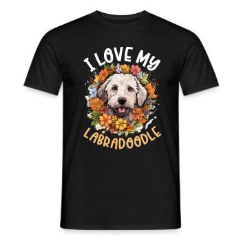 Labradoodle Dog Breed Pet I Love my Labradoodle - Men's T-Shirt - black - Front - AI Model Male 178 light (178cm)