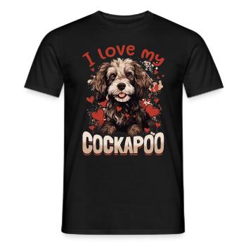 Cockapoo chien race animal de compagnie J’aime mon Cockapoo - T-shirt homme - noir - Devant - AI Model Male 178 light (178cm)