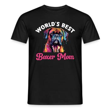 Boxer Dog Breed Pet - Meilleure maman Boxer du monde - T-shirt homme - noir - Devant - AI Model Male 178 light (178cm)
