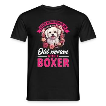 Maltese Dog Breed Pet Never Underestimate An - Männer T-Shirt - Schwarz - Vorne - AI Model Male 178 light (178cm)