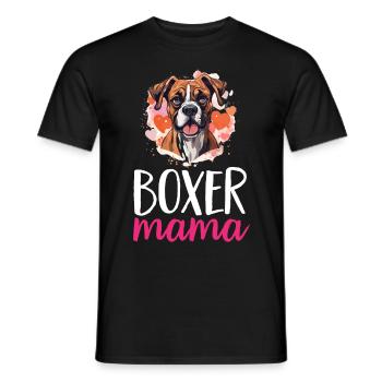 Boxer Chien Race Animal de Compagnie - Boxer Mom - T-shirt homme - noir - Devant - AI Model Male 178 light (178cm)