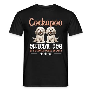 Cockapoo Race de chien Chien de compagnie Cockapoo Chien officiel - T-shirt homme - noir - Devant - AI Model Male 178 light (178cm)