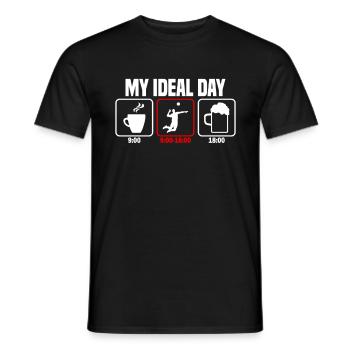 My Perfect Day Volleyball Volleyball Player - Men's T-Shirt - black - Front - AI Model Male 178 light (178cm)