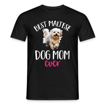 Chien maltais de race animal de compagnie meilleure maman de chien maltais de tous les temps - T-shirt homme - noir - Devant - AI Model Male 178 light (178cm)