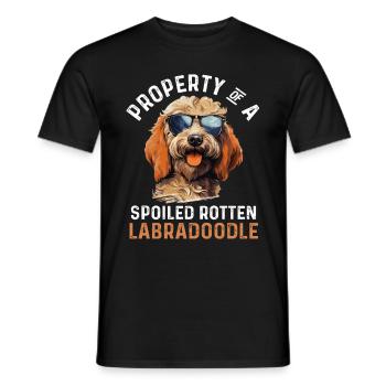 Labradoodle Dog Breed Pet Property of a spoiled - Men's T-Shirt - black - Front - AI Model Male 178 light (178cm)