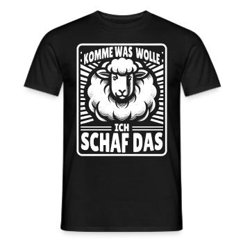 Schaf Motivation Prüfung Glück Spruch Geschenk - Männer T-Shirt - Schwarz - Vorne - AI Model Male 178 light (178cm)