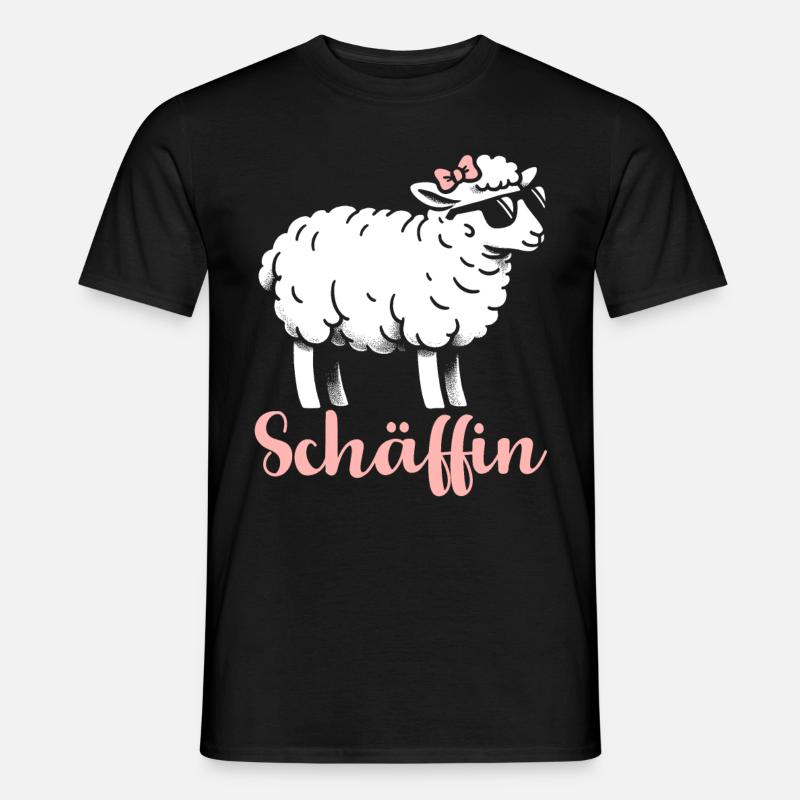 Chef Chefin Schaf Geschenk Schäfin Spruch - Männer T-Shirt - Schwarz