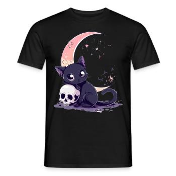 Goth Pastel Cute Creepy Kawaii Cat Kitten - Männer T-Shirt - Schwarz - Vorne - AI Model Male 178 light (178cm)