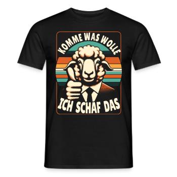 Schaf Motivation Prüfung Glück Spruch Geschenk - Männer T-Shirt - Schwarz - Vorne - AI Model Male 178 light (178cm)