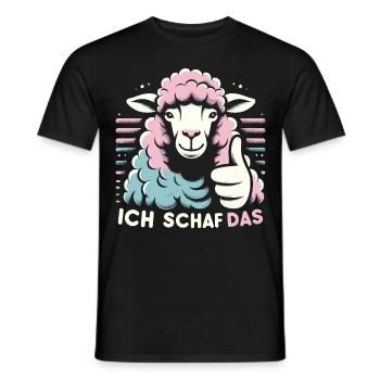 Schaf Motivation Prüfung Glück Spruch Geschenk - Männer T-Shirt - Schwarz - Vorne - AI Model Male 178 light (178cm)
