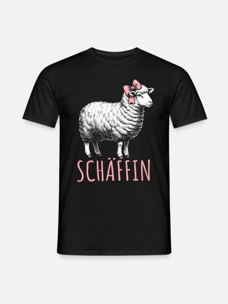 Chef Chefin Schaf Geschenk Schäfin Spruch - Männer T-Shirt - Schwarz