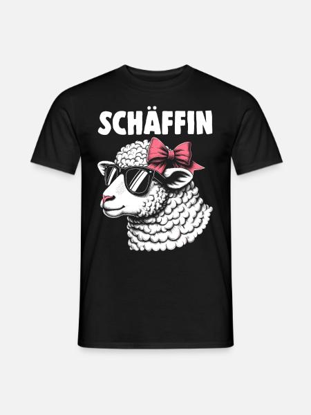 Chef Chefin Schaf Geschenk Schäfin Spruch - Männer T-Shirt - Schwarz