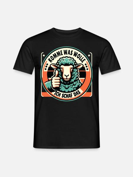 Schaf Motivation Prüfung Glück Spruch Geschenk - Männer T-Shirt - Schwarz