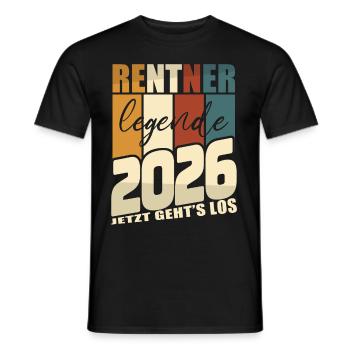 Rente Geschenk 2026 Rentner Ruhestand Spruch - Männer T-Shirt - Schwarz - Vorne - AI Model Male 178 light (178cm)