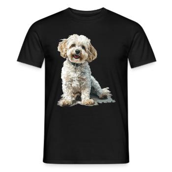 Maltipoo Chien Race Animal Mignon Drôle Graphique - T-shirt homme - noir - Devant - AI Model Male 178 light (178cm)