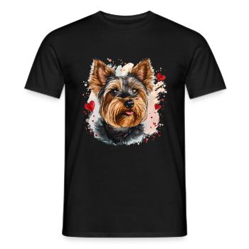 Yorkshire Terrier Yorkie Dog Breed Pet Cute - Men's T-Shirt - black - Front - AI Model Male 178 light (178cm)