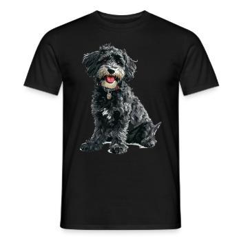 Schnoodle Snoodle Dog Breed Pet Cute Graphic - Men's T-Shirt - black - Front - AI Model Male 178 light (178cm)