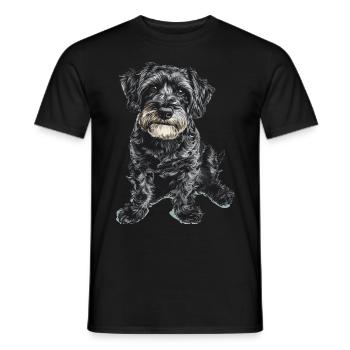 Schnoodle Snoodle Dog Breed Pet Cute Graphic - Men's T-Shirt - black - Front - AI Model Male 178 light (178cm)