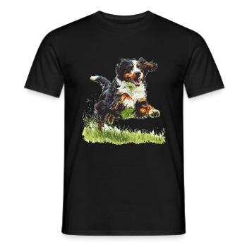 Bernedoodle chien race animal mignon Bernedoodle graphique - T-shirt homme - noir - Devant - AI Model Male 178 light (178cm)