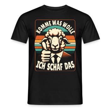 Schaf Motivation Prüfung Glück Spruch Geschenk - Männer T-Shirt - Schwarz - Vorne - AI Model Male 178 light (178cm)