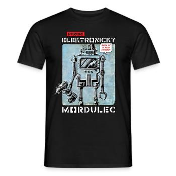 Pozor! Elektronicky Mordulec - Men's T-Shirt - black - Front - AI Model Male 178 light (178cm)