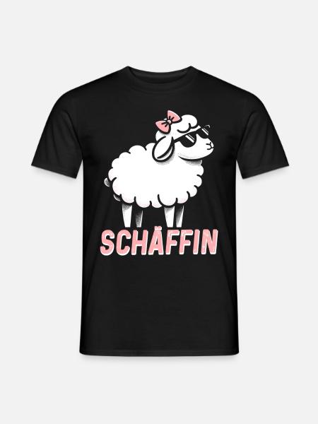 Chef Chefin Schaf Geschenk Schäfin Spruch - Männer T-Shirt - Schwarz