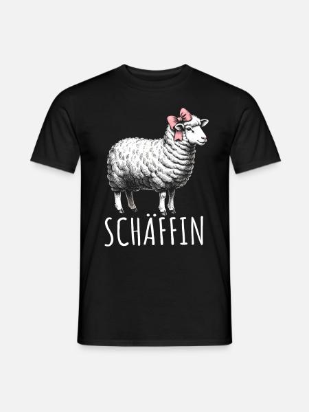 Chef Chefin Schaf Geschenk Schäfin Spruch - Männer T-Shirt - Schwarz