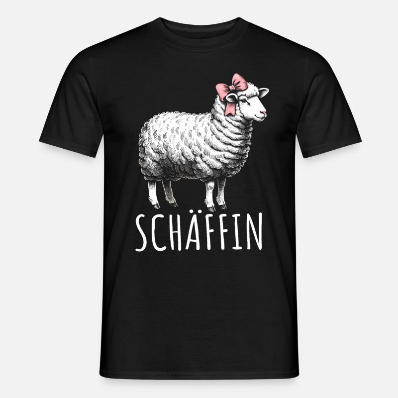 Chef Chefin Schaf Geschenk Schäfin Spruch - Männer T-Shirt - Schwarz