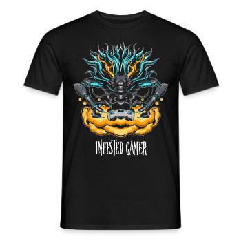 23F 0097 bk - Men's T-Shirt - black - Front - AI Model Male 178 light (178cm)