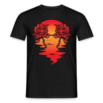 Blumen Sonne Valentin Valentinstag Liebe Geschenk - Männer T-Shirt - Schwarz - Vorne - AI Model Male 178 light (178cm)