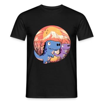 Dragon Conte De Fée Personnage Fantaisie Enfants Dinos Bébé - T-shirt homme - noir - Devant - AI Model Male 178 light (178cm)