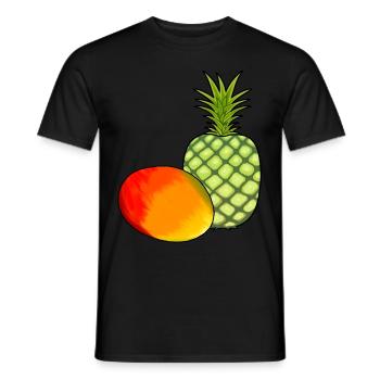 Mango Obst Früchte Ananas Vegetarisch Speise - Männer T-Shirt - Schwarz - Vorne - AI Model Male 178 light (178cm)