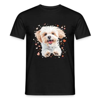 Maltipoo Chien Race Animal Mignon Drôle Graphique - T-shirt homme - noir - Devant - AI Model Male 178 light (178cm)