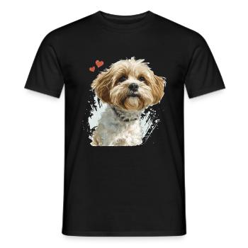 Maltipoo Chien Race Animal Mignon Drôle Graphique - T-shirt homme - noir - Devant - AI Model Male 178 light (178cm)