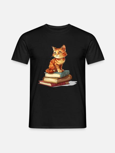 Katte og bøger Læsning Bookworm Funny & Cute - Mænd T-shirt - sort