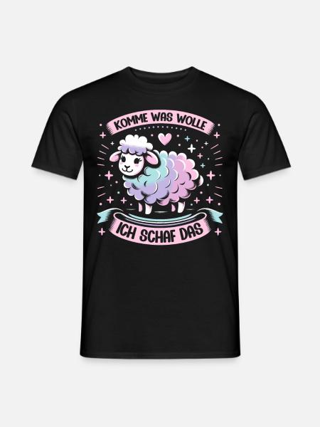 Schaf Motivation Prüfung Glück Spruch Geschenk - Männer T-Shirt - Schwarz