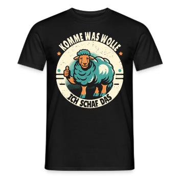 Schaf Motivation Prüfung Glück Spruch Geschenk - Männer T-Shirt - Schwarz - Vorne - AI Model Male 178 light (178cm)