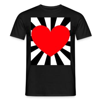 Coeur Coeurs Amour Romance Partenaire Romantique - T-shirt homme - noir - Devant - AI Model Male 178 light (178cm)
