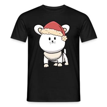 Xmas Katze Kitten Nikolaus Weihnachtsmann Miau - Männer T-Shirt - Schwarz - Vorne - AI Model Male 178 light (178cm)